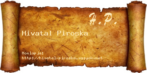 Hivatal Piroska névjegykártya